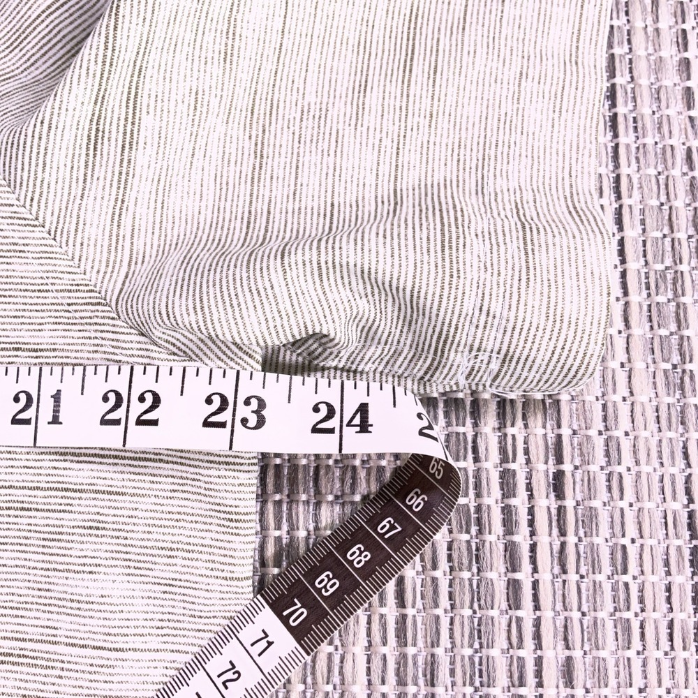 Chaps Mens Large Short Sleeve Button Down Shirt Heather Gray Green Striped Mesh - Picture 6 of 13